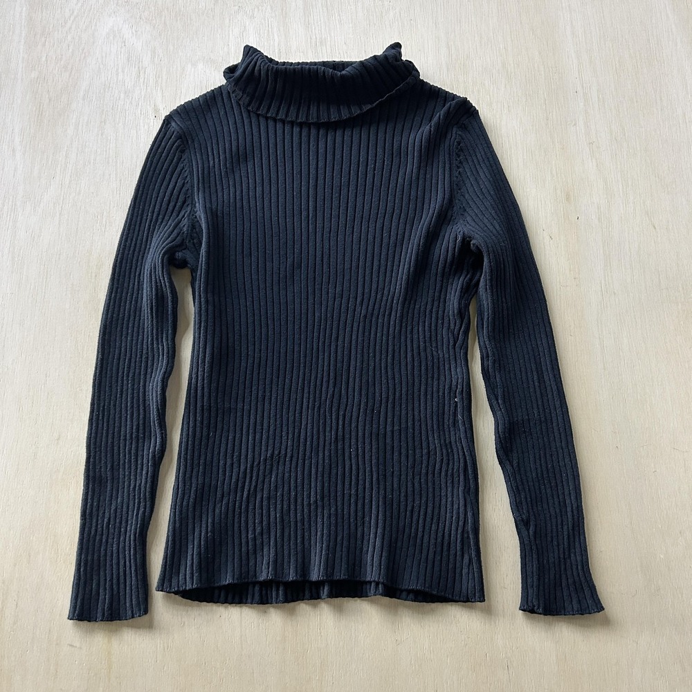 Jessica London Sweater Womens 18/20 Black Ribbed Turtleneck Pullover Long Sleeve